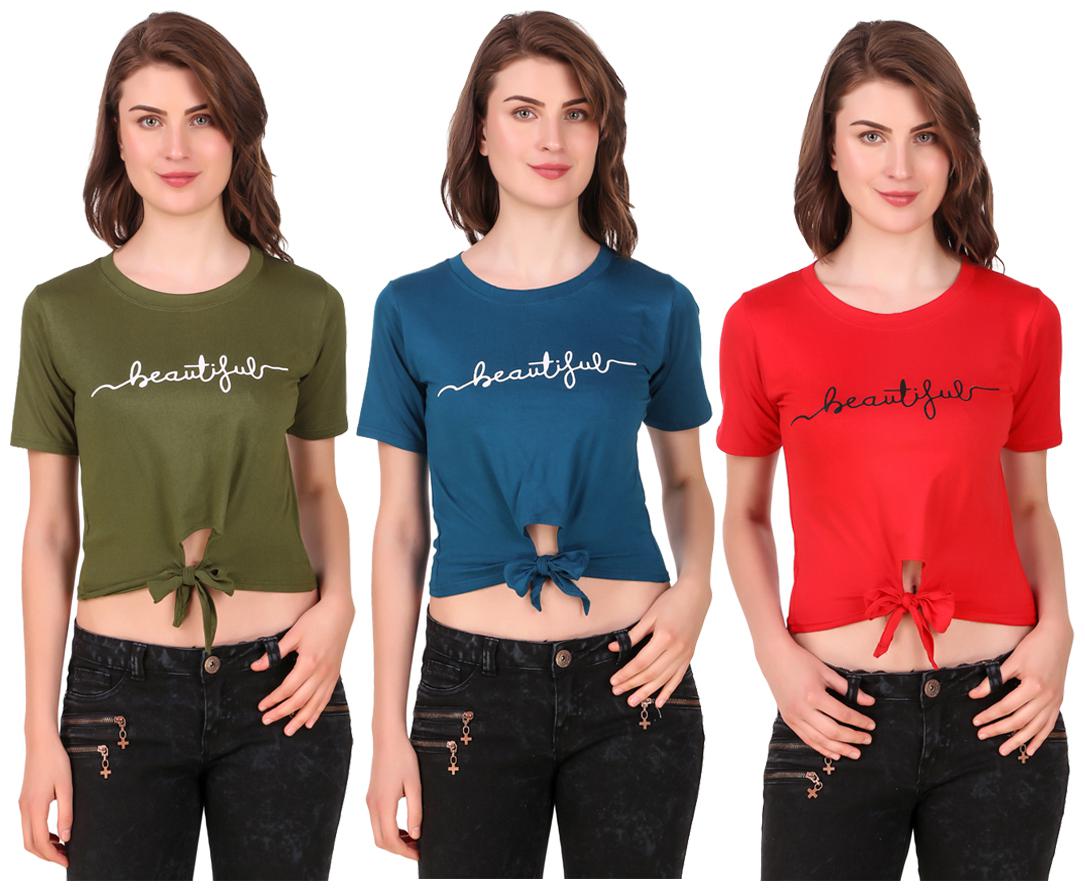 

Red Vee Women Printed Crop top - Multi