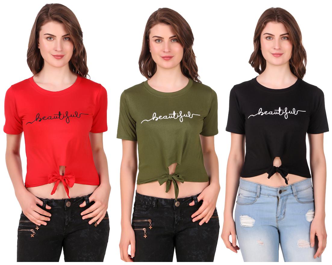 

Red Vee Women Printed Crop top - Multi