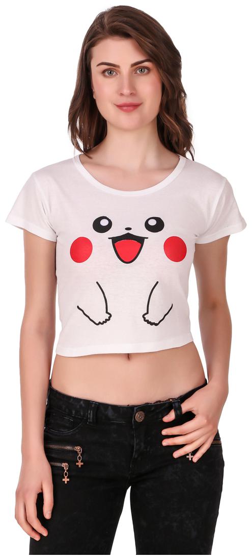 

Red Vee Women Printed Crop top - White