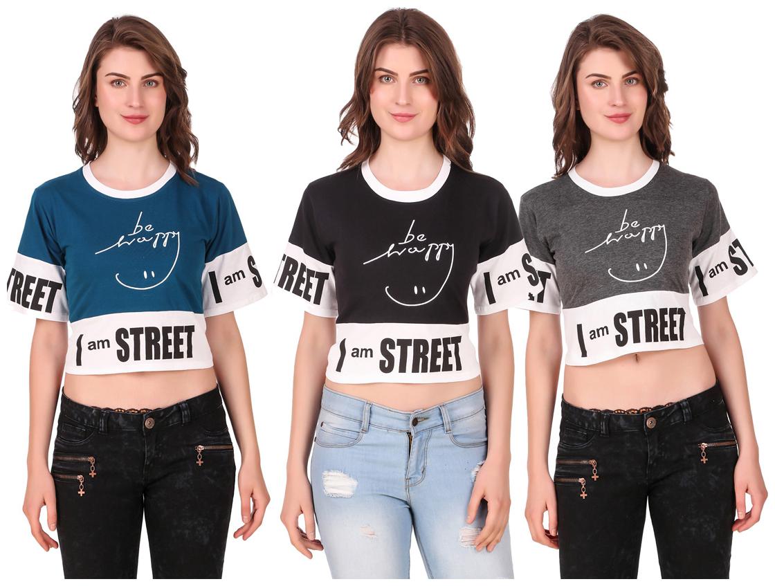 

Red Vee Women Printed Crop top - Multi