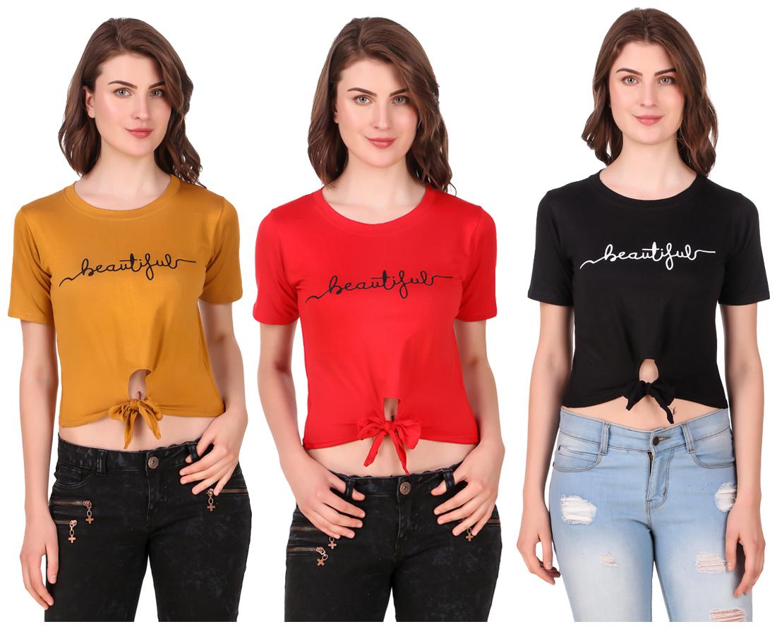 

Red Vee Women Printed Crop top - Multi
