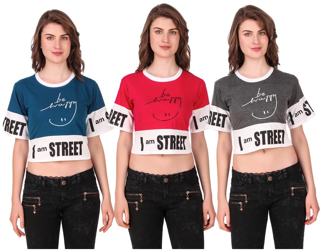 

Red Vee Women Printed Crop top - Multi