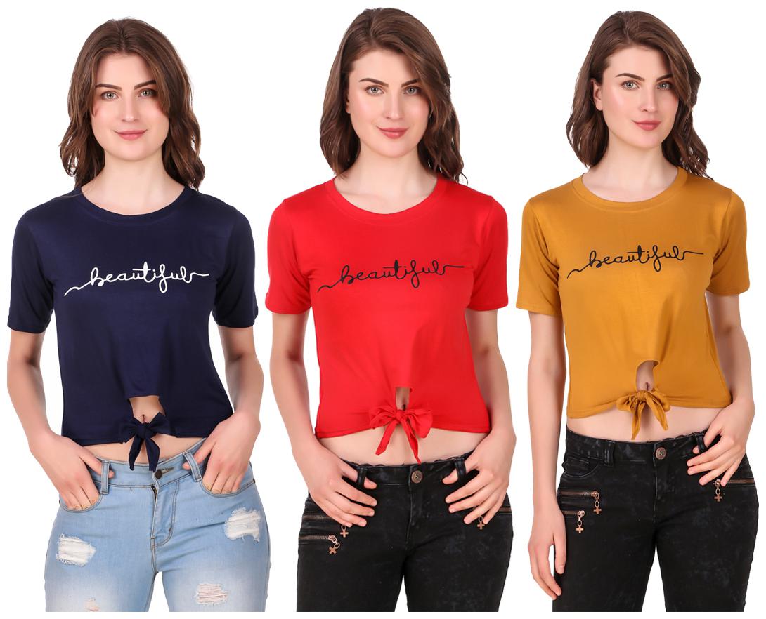 

Red Vee Women Printed Crop top - Multi