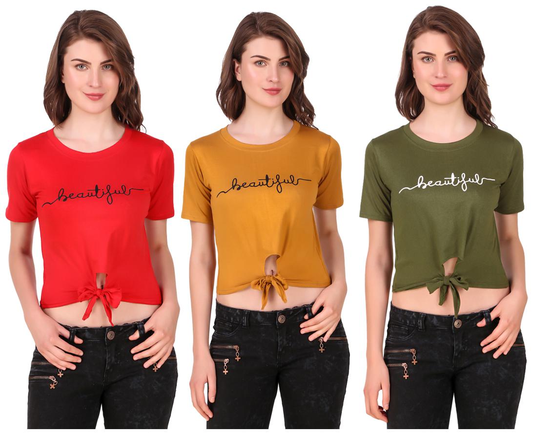 

Red Vee Women Printed Crop top - Multi