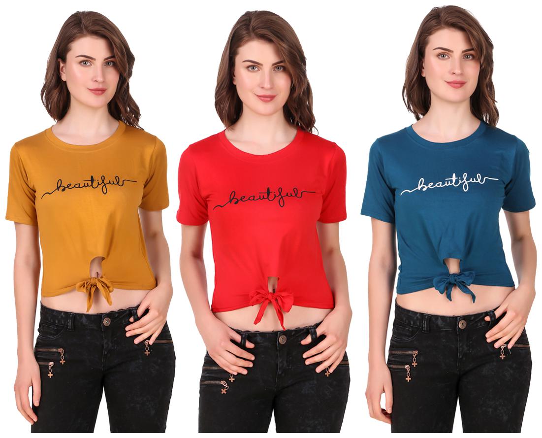 

Red Vee Women Printed Crop top - Multi
