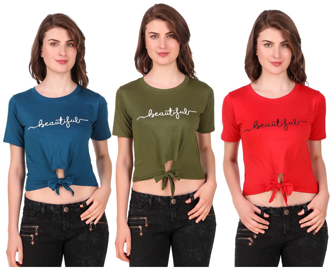

Red Vee Women Printed Crop top - Multi