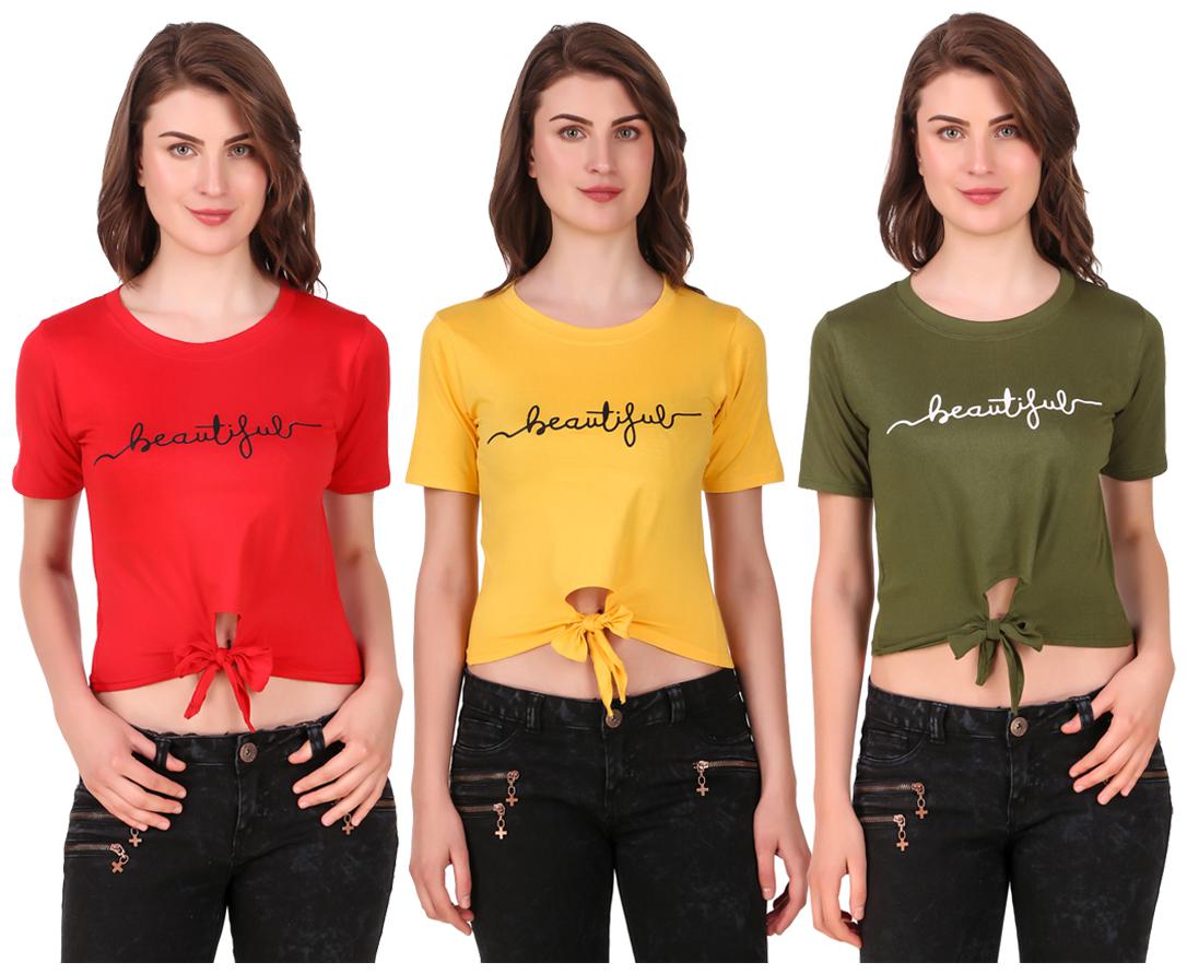 

Red Vee Women Printed Crop top - Multi