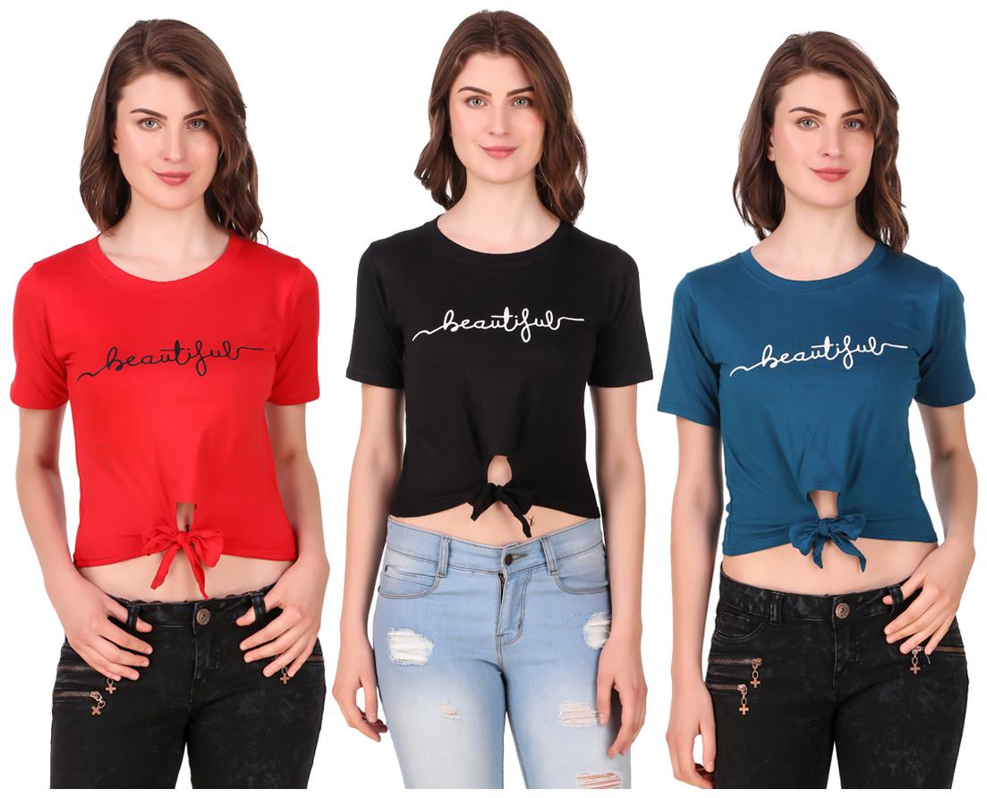 

Red Vee Women Printed Crop top - Multi