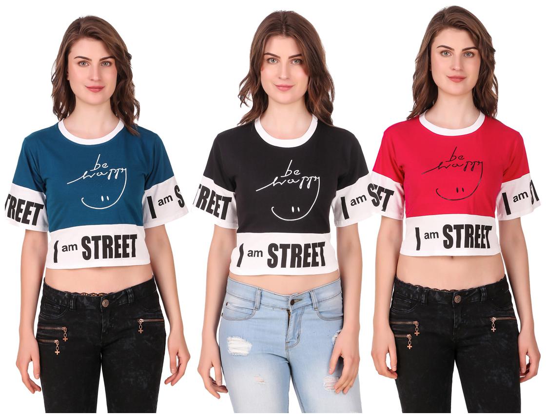 

Red Vee Women Printed Crop top - Multi
