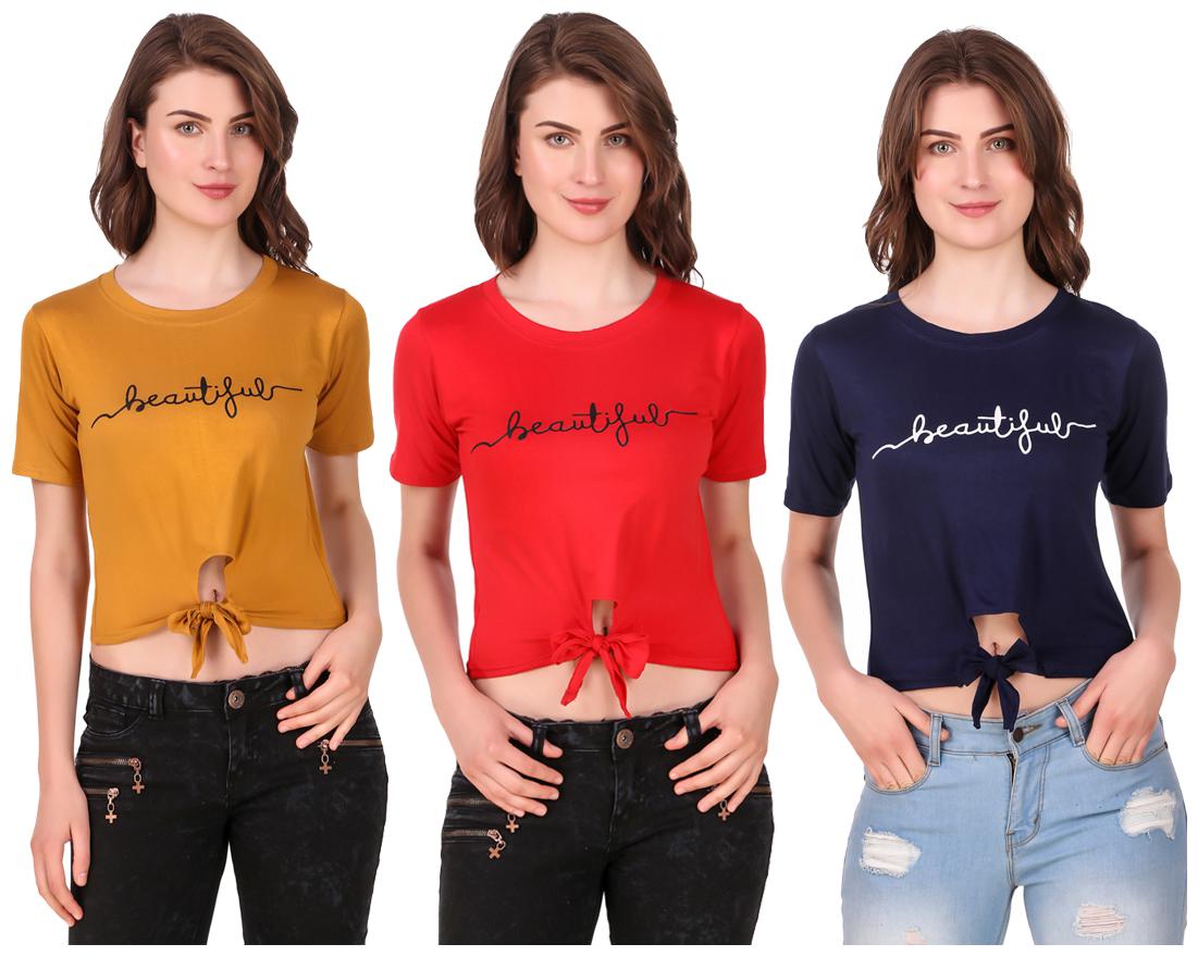 

Red Vee Women Printed Crop top - Multi