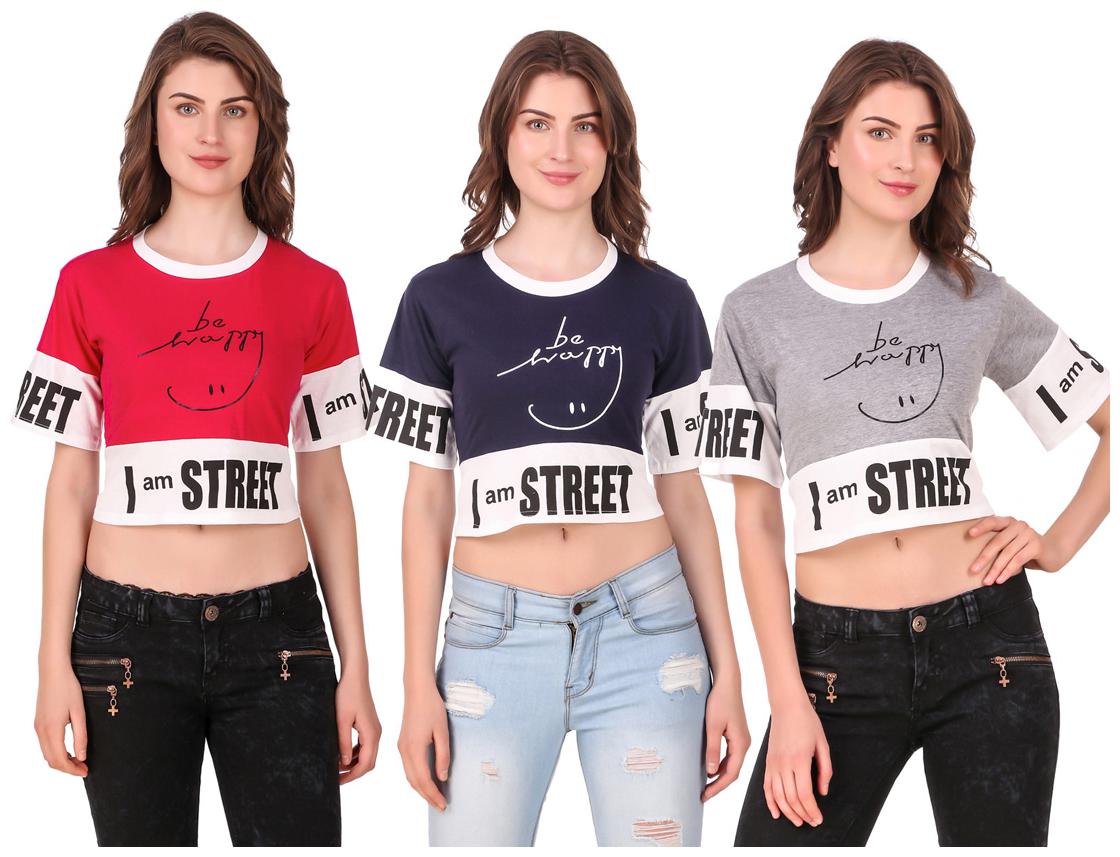 

Red Vee Women Printed Crop top - Multi