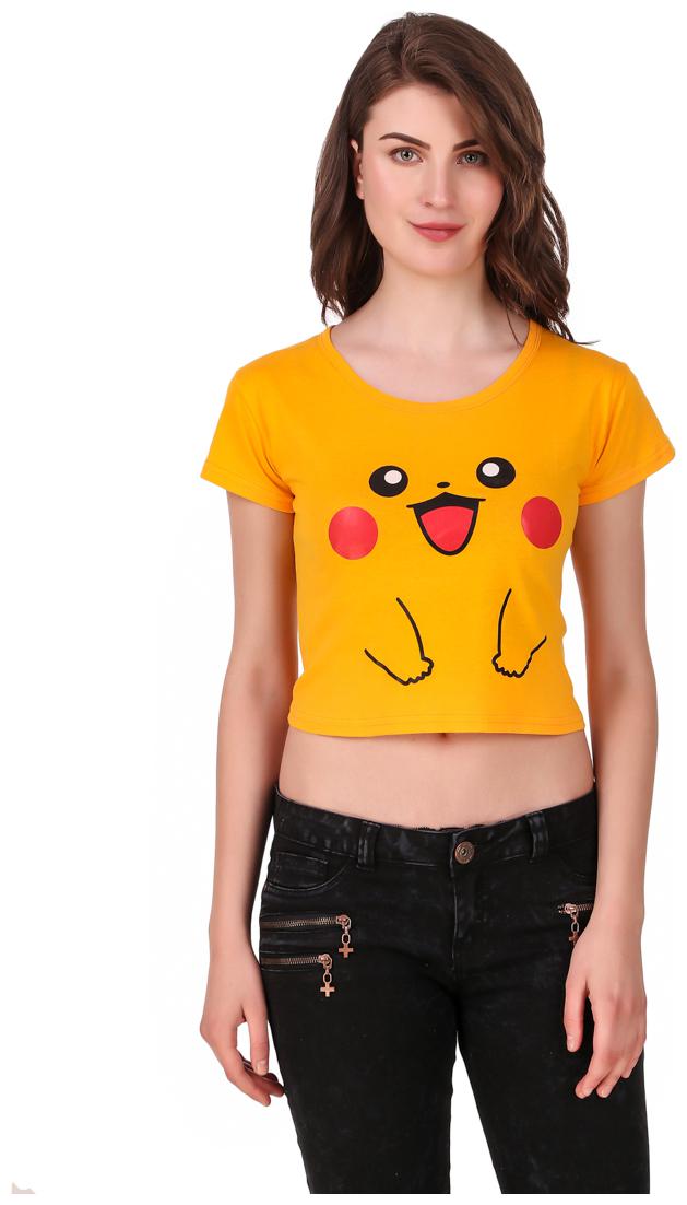 

Red Vee Women Printed Crop top - Yellow