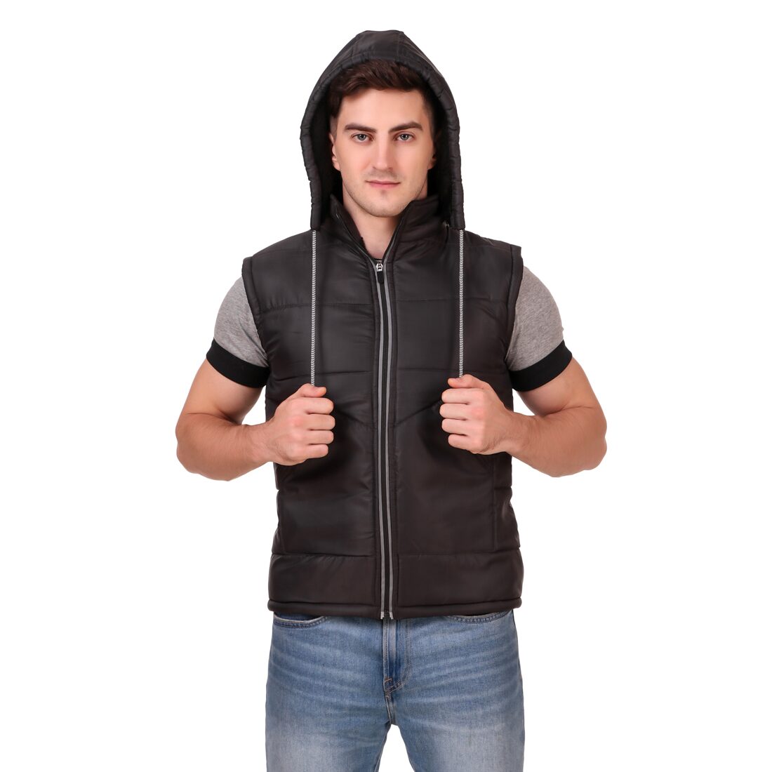 

Red Vee Men Black Solid Bomber jacket