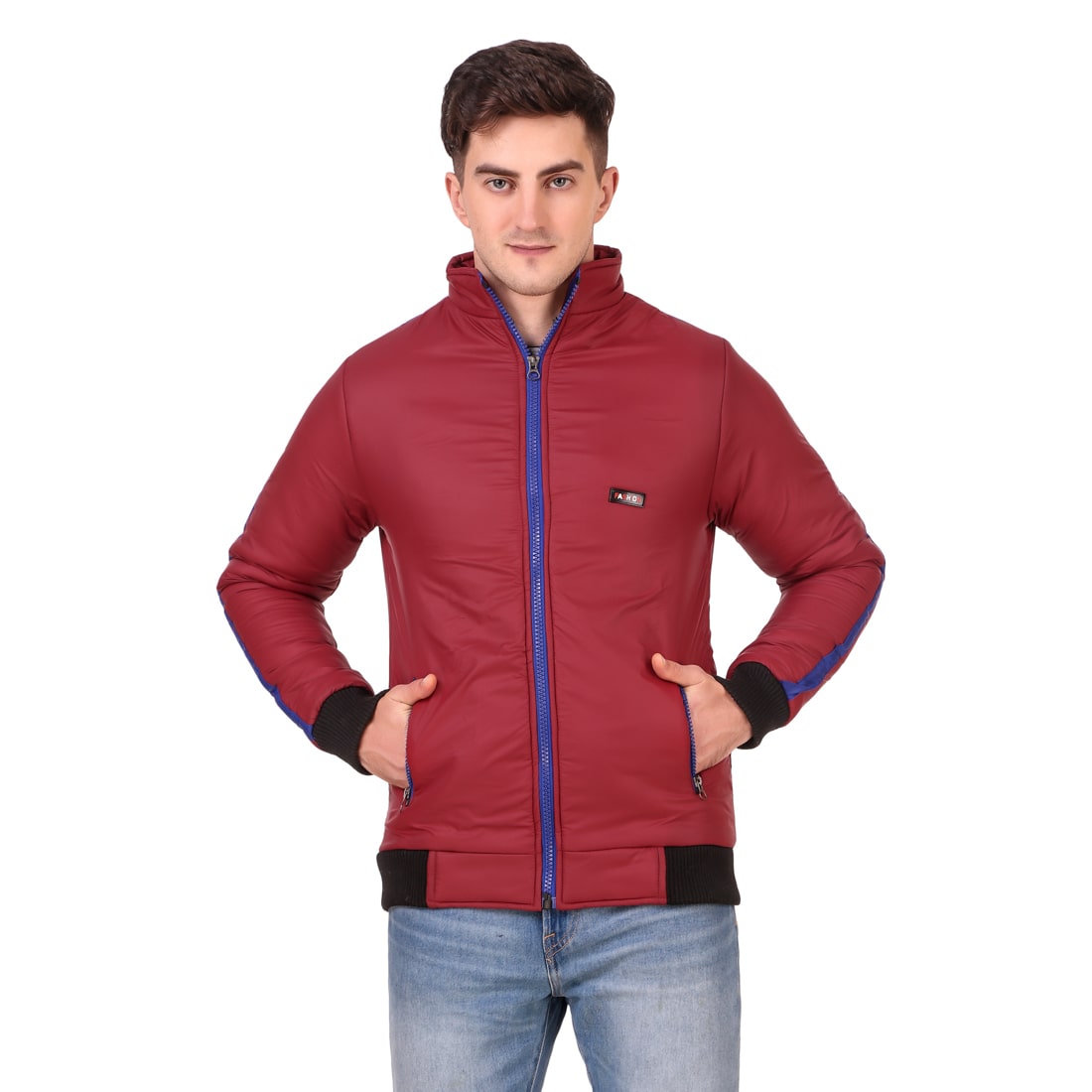 

Red Vee Men Maroon Solid Bomber jacket