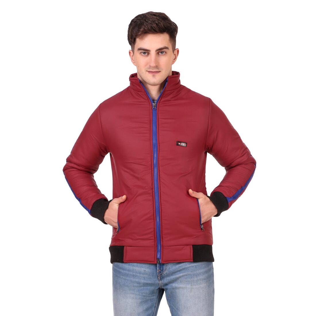 

Red Vee Men Maroon Solid Bomber jacket