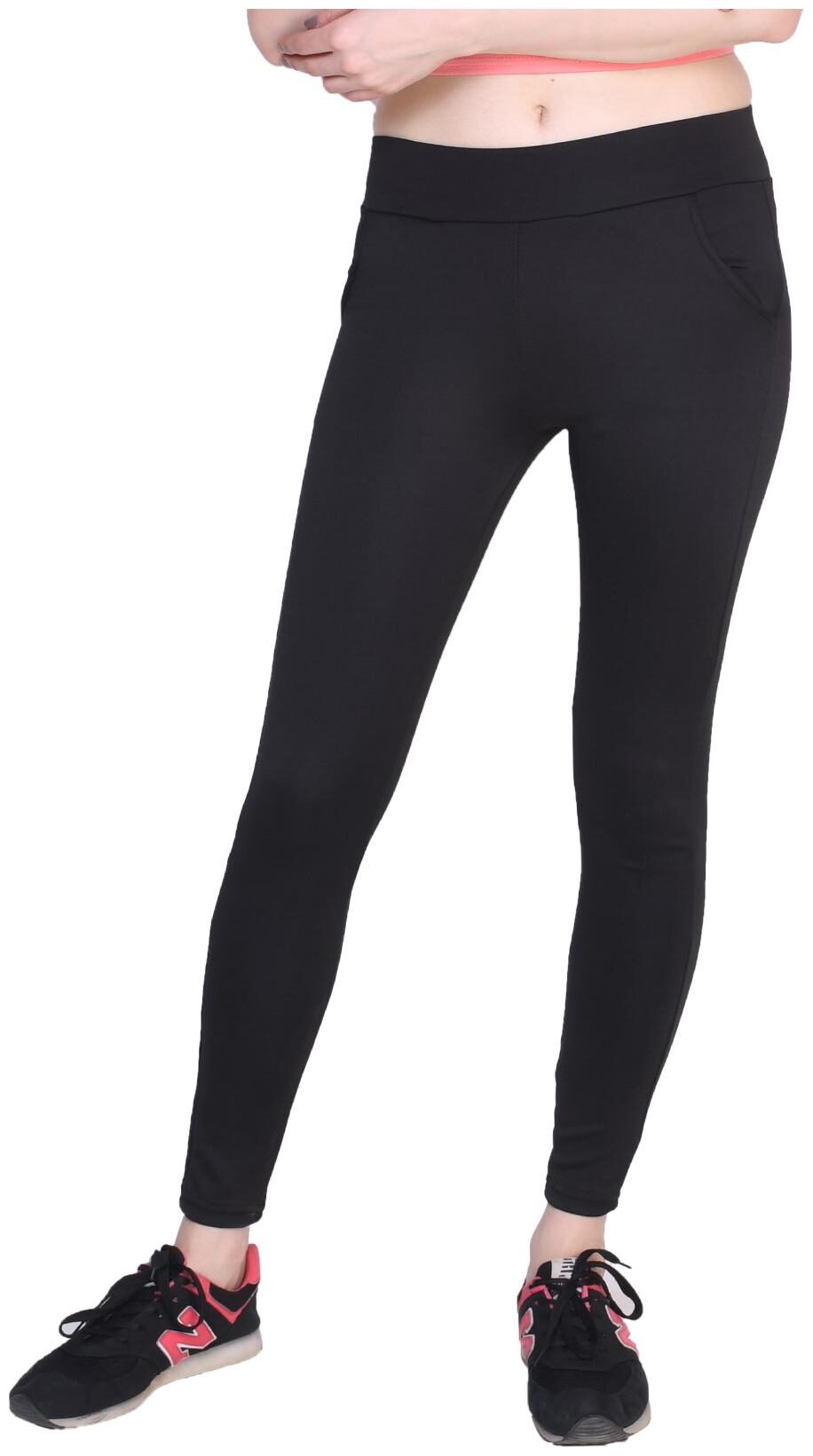 

REDAMANCII Women Black Slim fit Straight fit Jegging