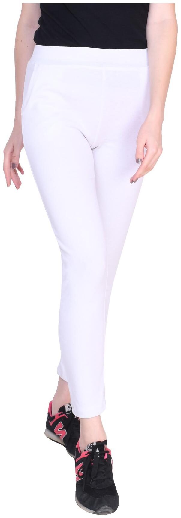 

REDAMANCII Women White Slim fit Jegging