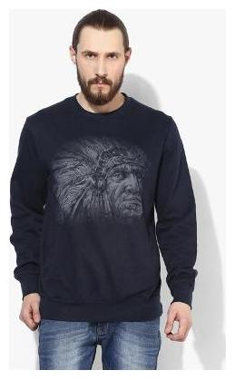 

Red Chief Men Blue Round neck Sweatshirt