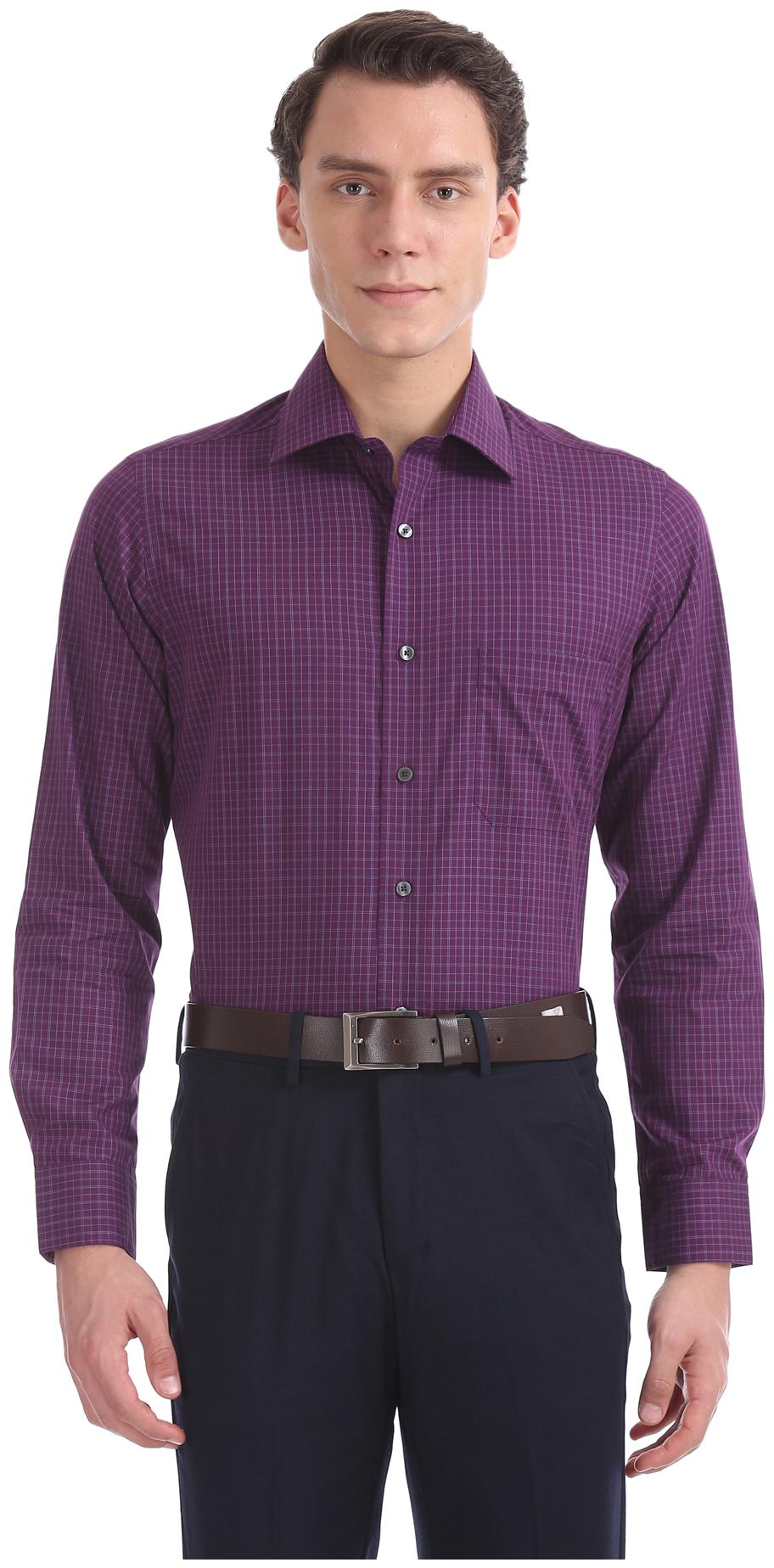 

Arrow Men Regular fit Formal Shirt - Purple