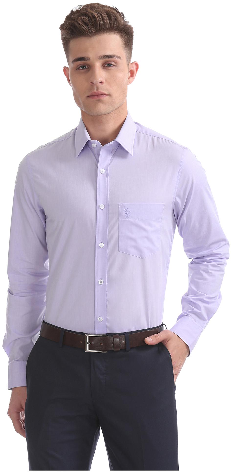 

U S Polo Assn Men Regular fit Formal Shirt - Purple