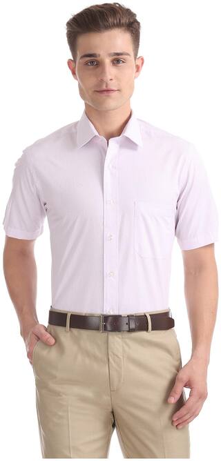 Arrow Men Pink Weaved Regular Fit Casual Shirt