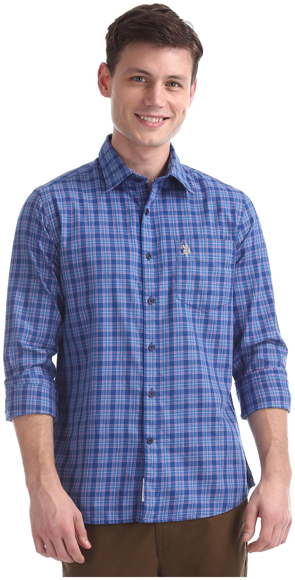

U S Polo Assn Men Regular fit Formal Shirt - Blue