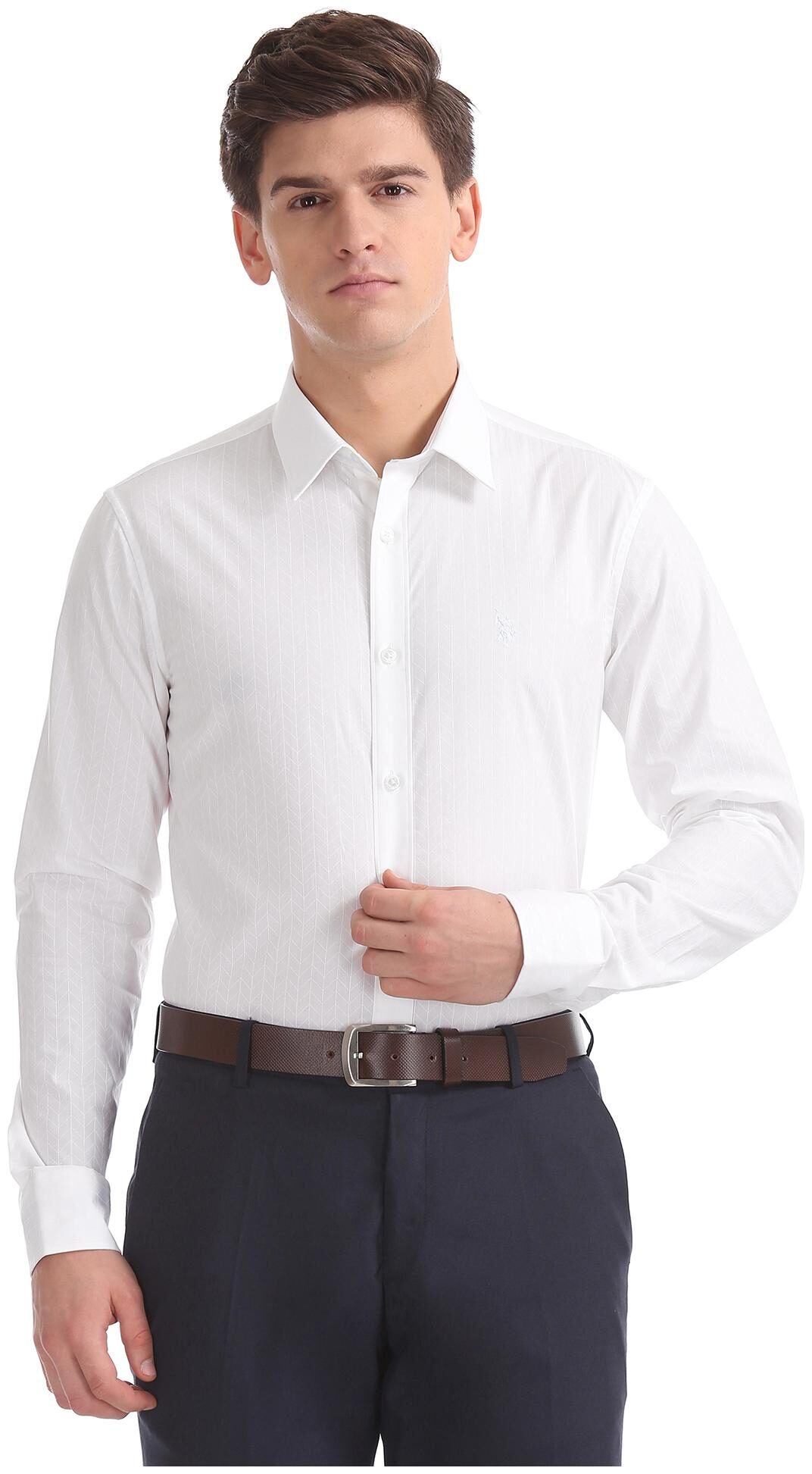 

U S Polo Assn Men Regular fit Formal Shirt - White