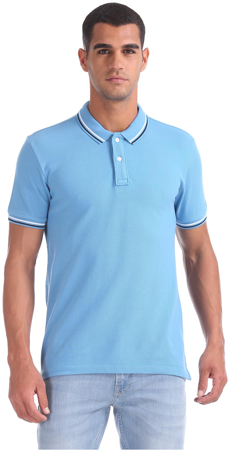 

Arrow Men Blue Regular fit Cotton Polo collar T-Shirt - Pack Of 1