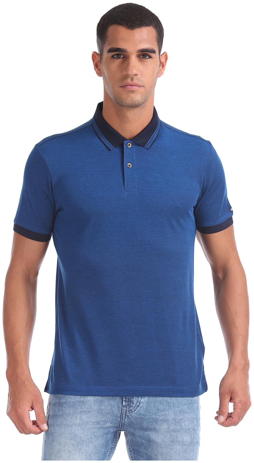 

Arrow Men Blue Regular fit Cotton Polo collar T-Shirt - Pack Of 1