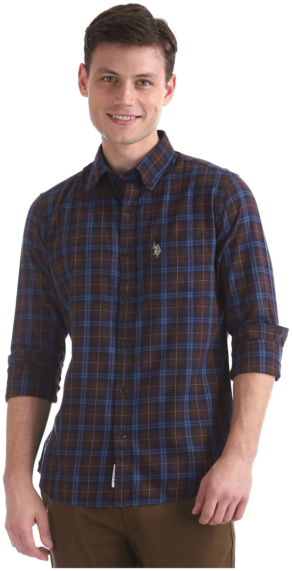

U S Polo Assn Men Regular fit Formal Shirt - Brown