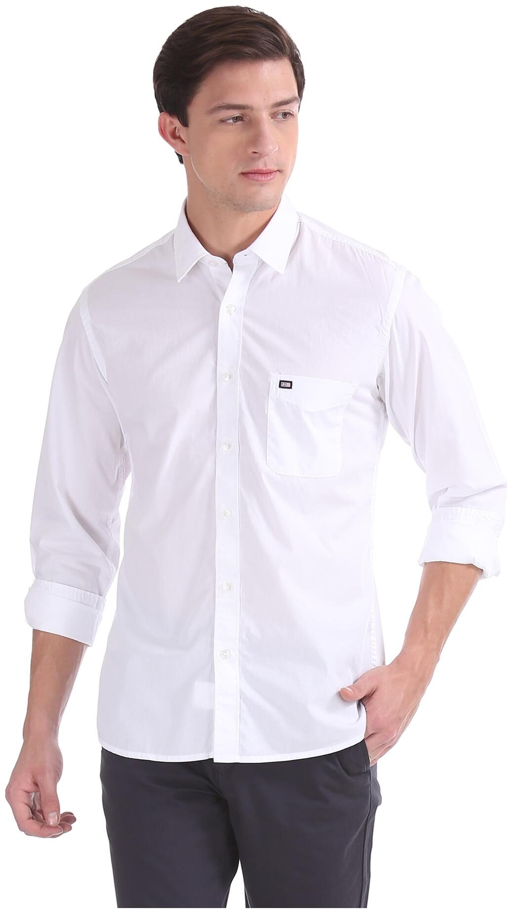 

Arrow Men White Solid Regular Fit Casual Shirt