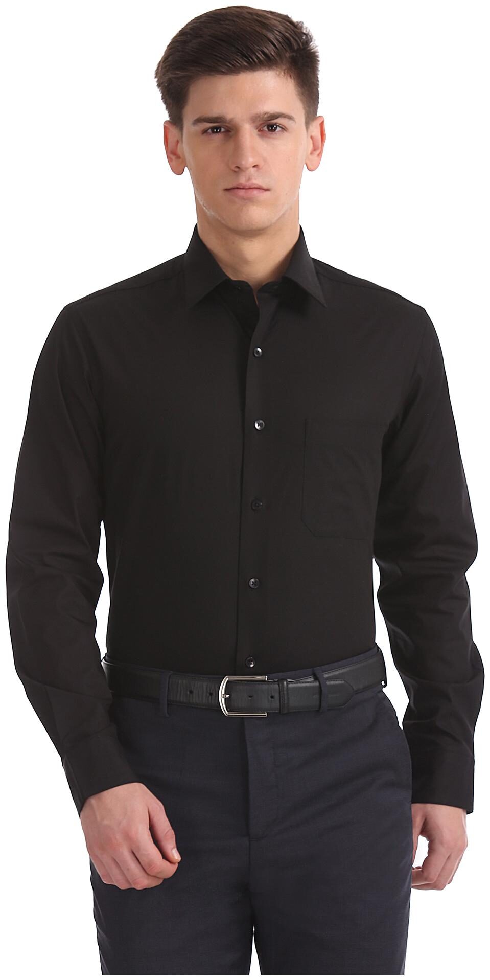 

Arrow Men Regular fit Formal Shirt - Black