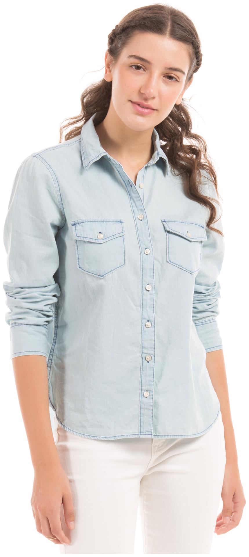 

Aeropostale Women Blue Solid Regular Fit Shirt