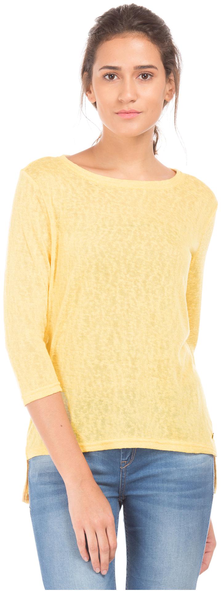 

U S Polo Assn Women Solid Regular top - Yellow