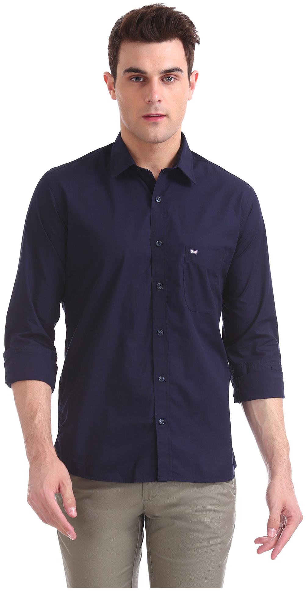 

Arrow Men Blue Solid Regular Fit Casual Shirt