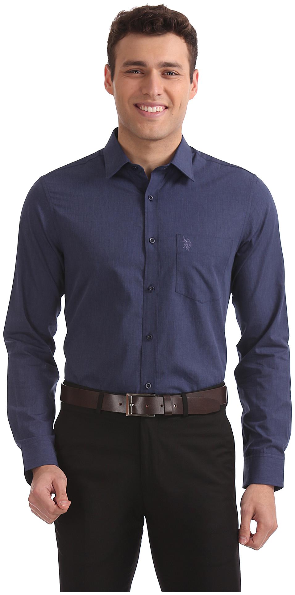 

U S Polo Assn Men Regular fit Formal Shirt - Blue