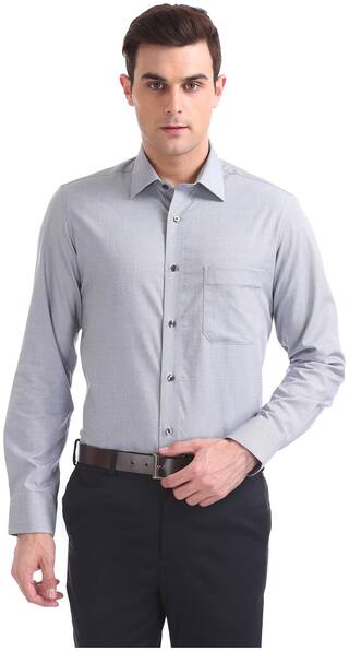 Arrow Men Regular fit Formal Shirt - Grey
