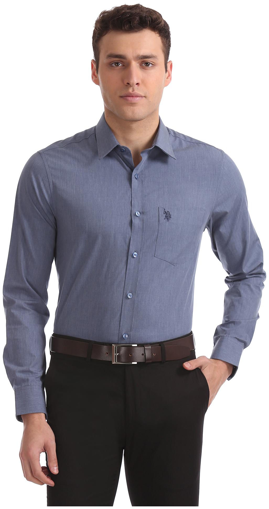

U S Polo Assn Men Regular fit Formal Shirt - Grey