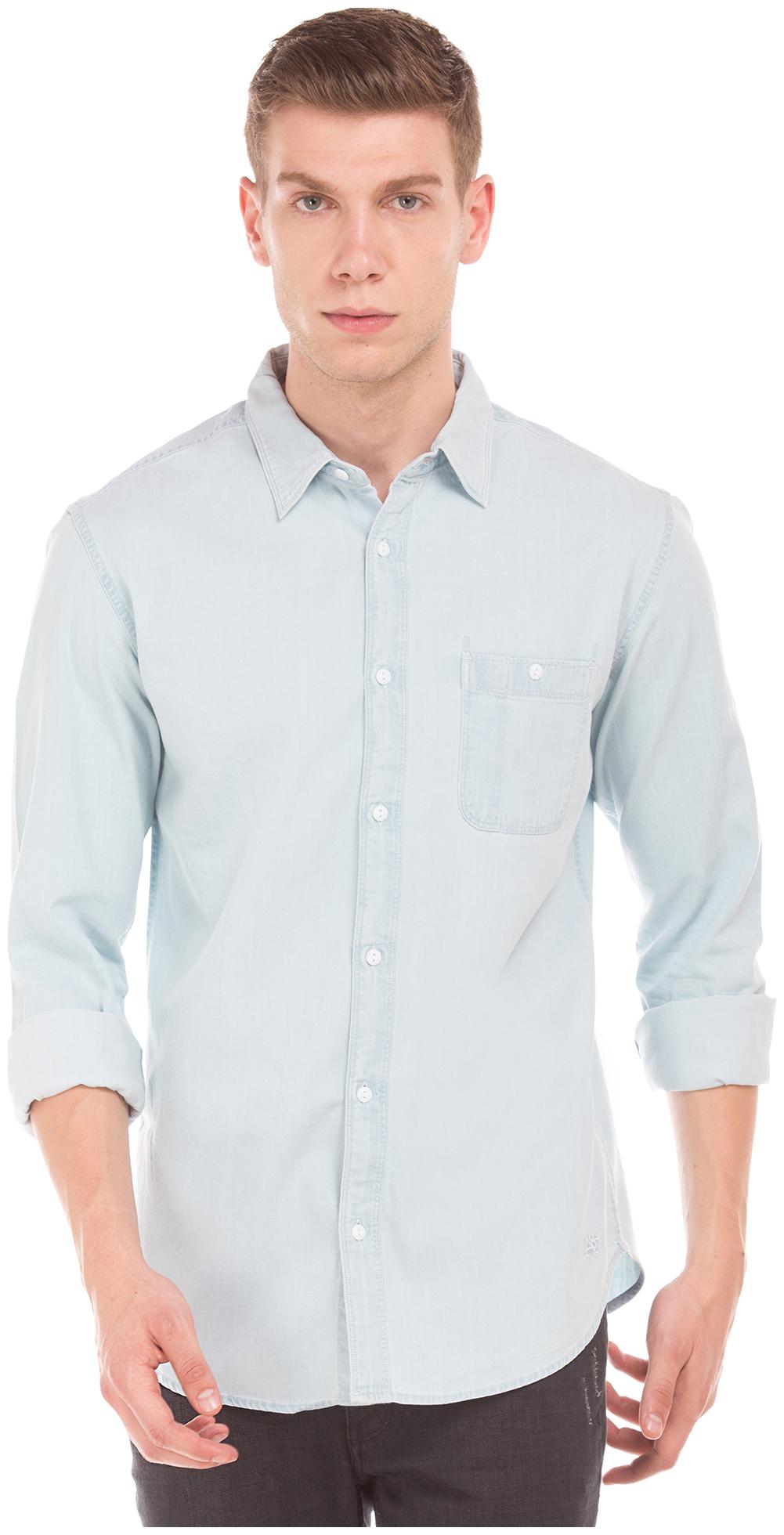 

Aeropostale Men Blue Solid Regular Fit Casual Shirt