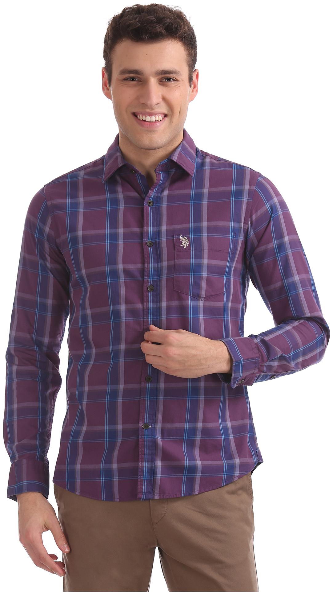 

U S Polo Assn Men Regular fit Formal Shirt - Purple
