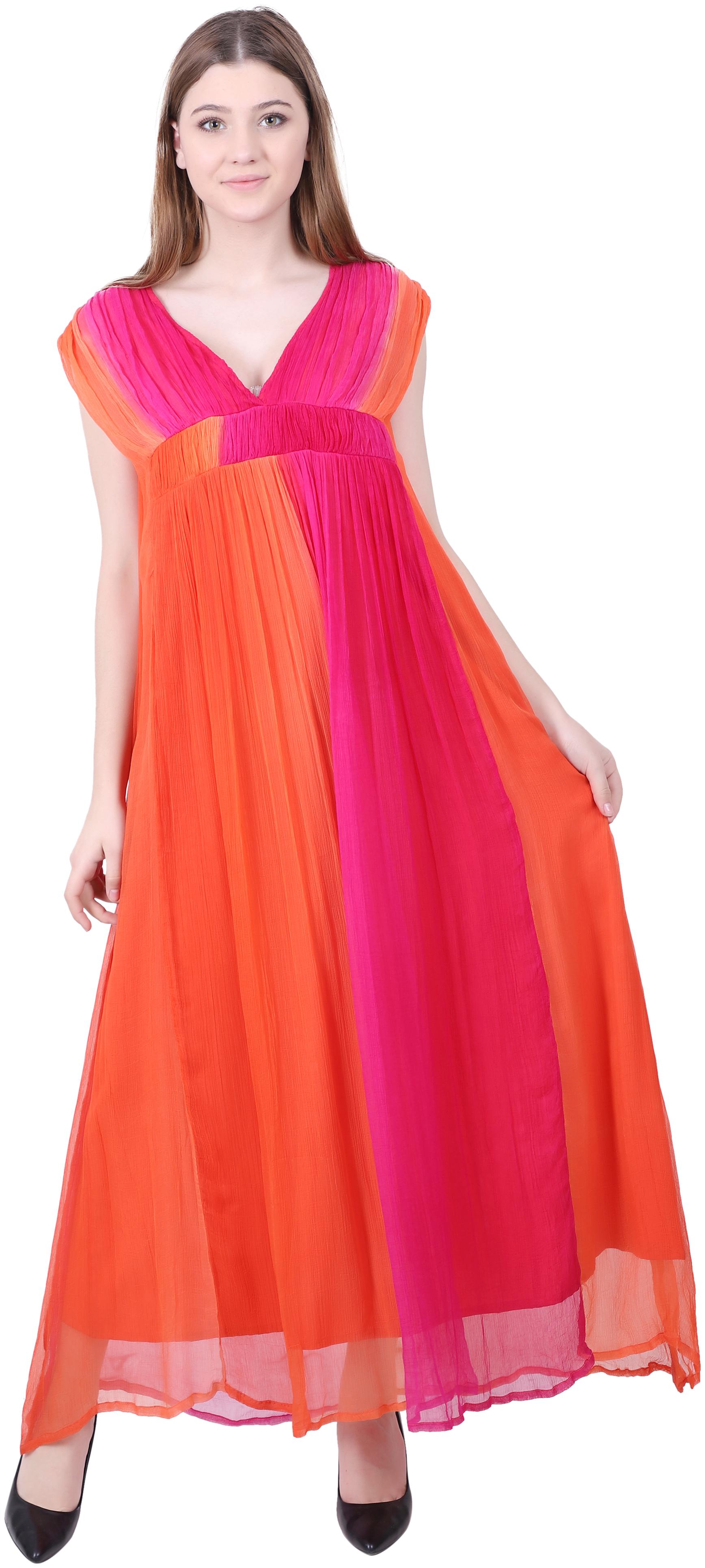 

Reme Orange Solid Maxi dress