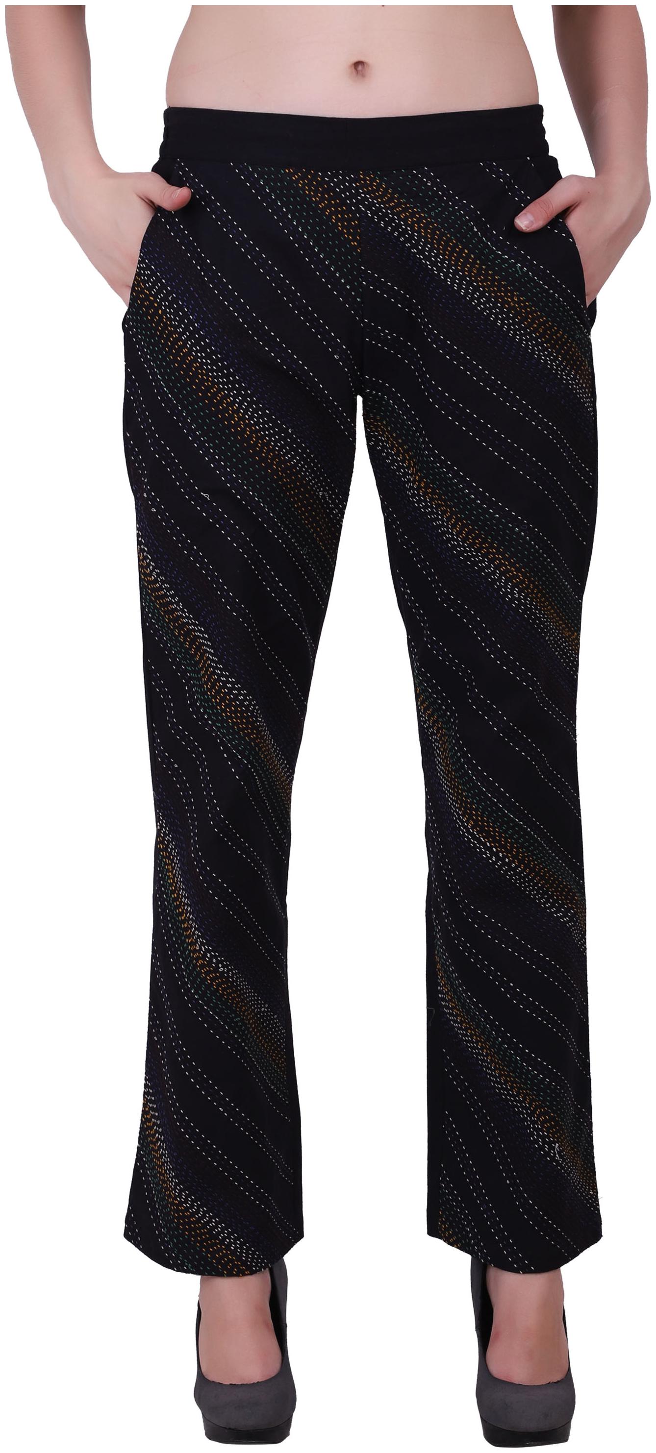 

Reme Cotton Embroidered Trouser Pants Black