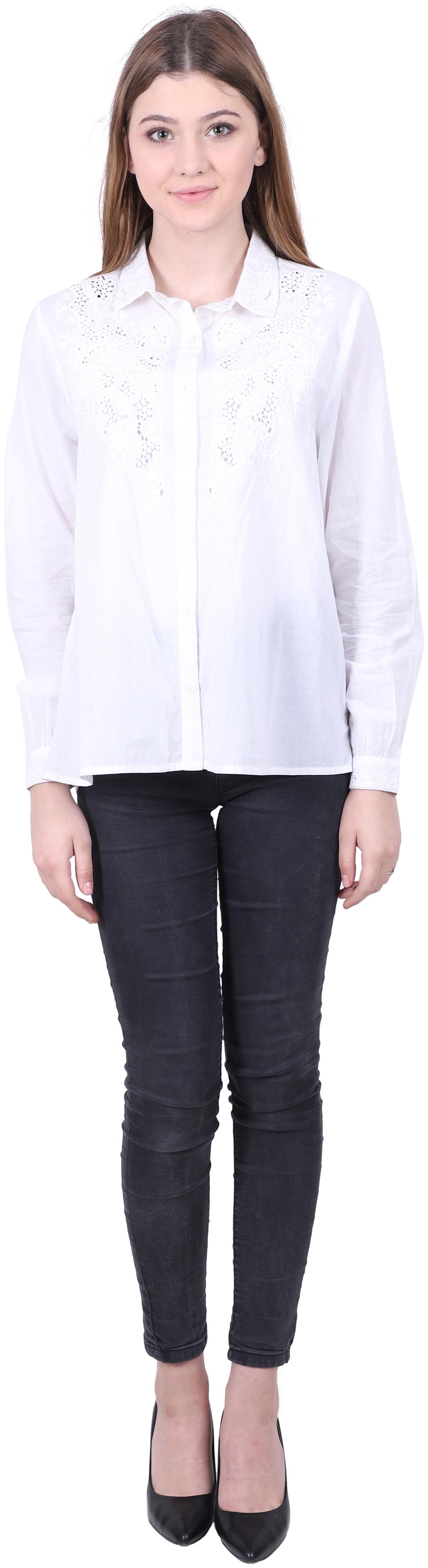 

Reme Women White Embroidered Regular Fit Shirt