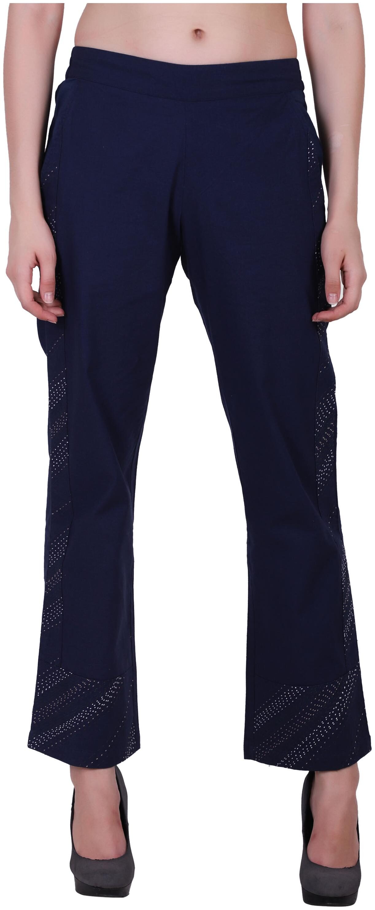 

Reme Cotton Embroidered Trouser Pants Blue