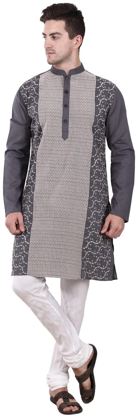 

Reme Men Grey Regular Fit Kurta