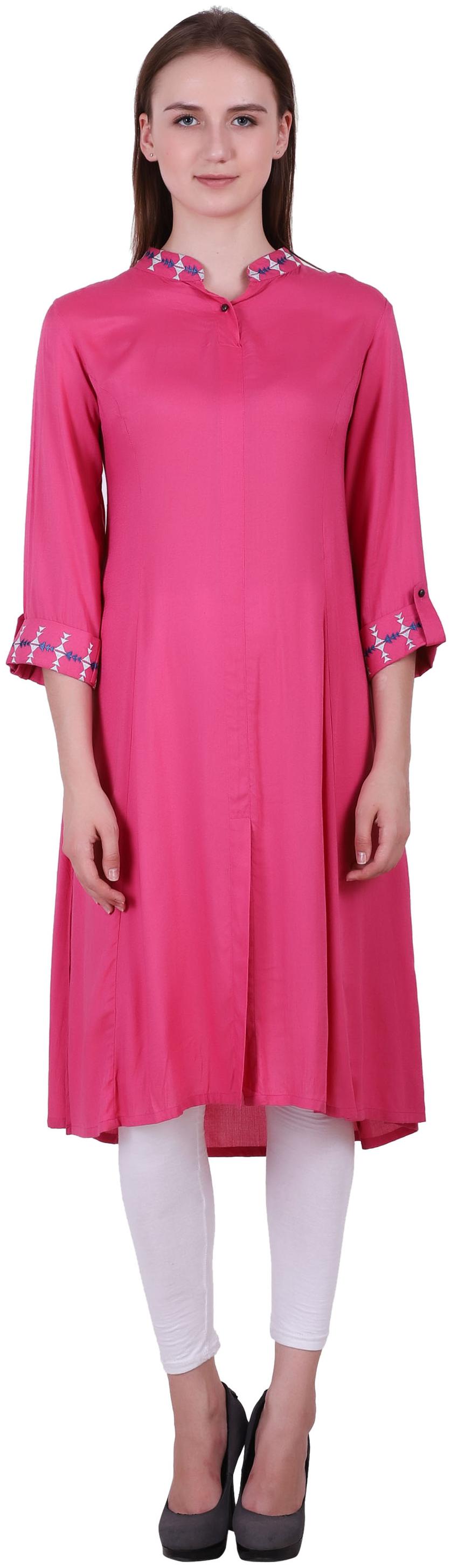

Reme Rayon Casual Kurti Pink