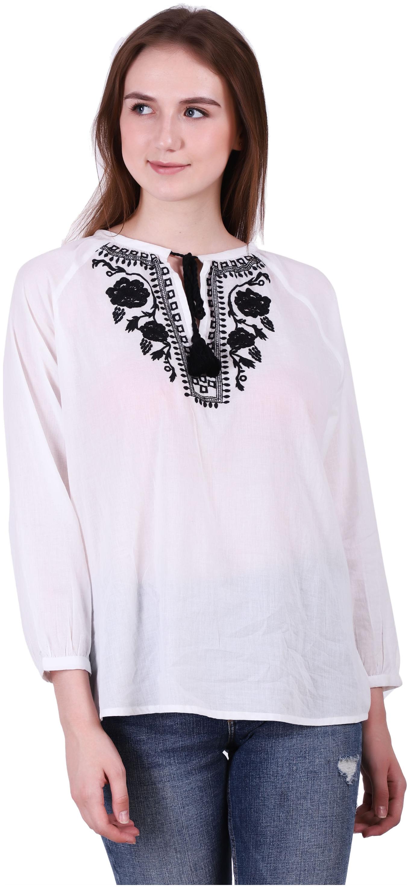 

Reme Women Embroidered A-line top - White