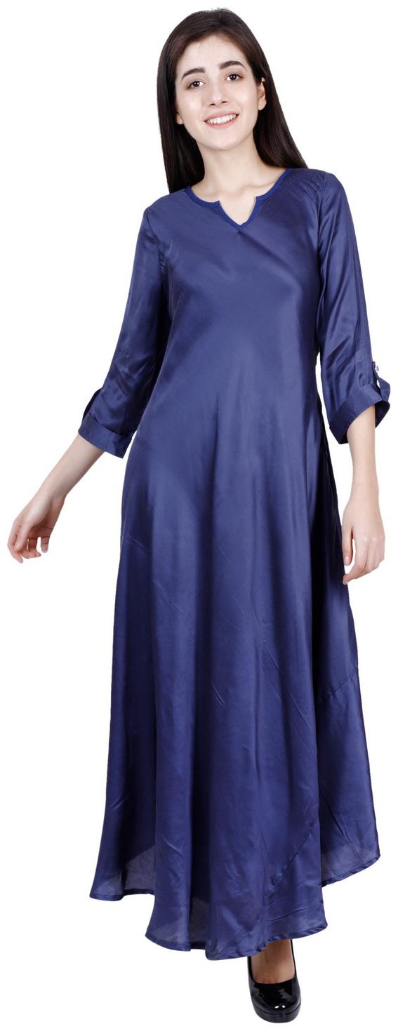 

Reme Women Satin Solid Kurta Blue
