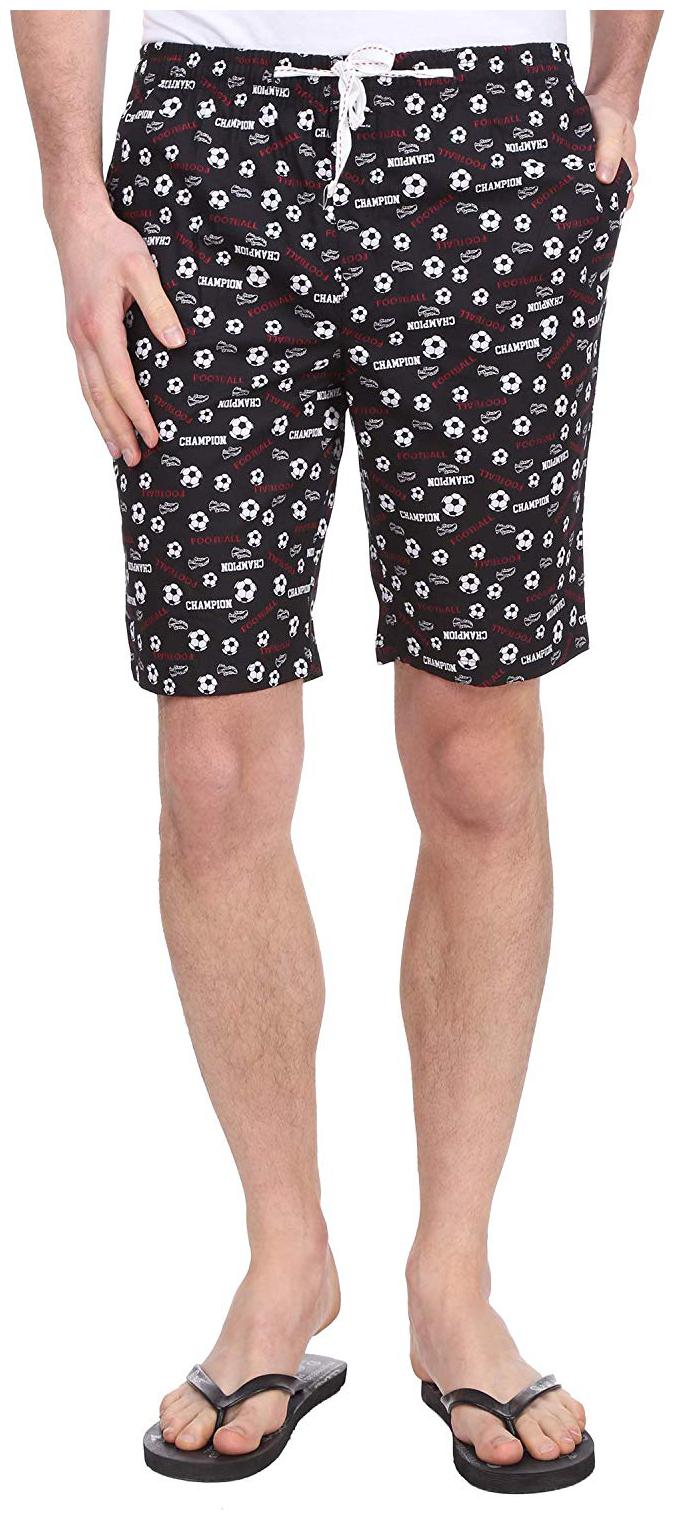 

RENZ Men Black Regular Fit Regular Shorts