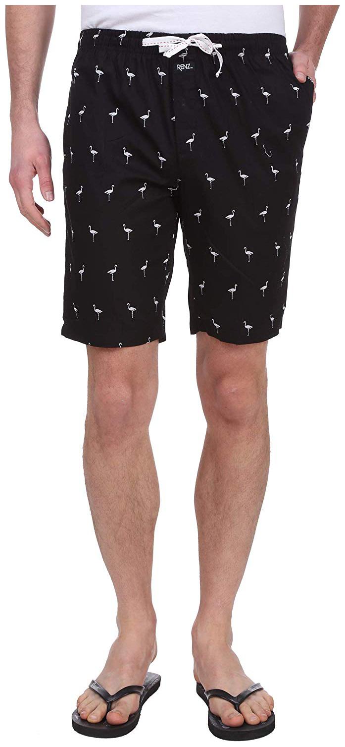 

RENZ Men Black Regular Fit Regular Shorts